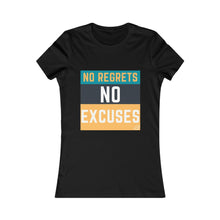 Load image into Gallery viewer, "No Regrets, No Excuses" (teal & tangerine) | Women's Favorite Tee