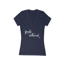 Load image into Gallery viewer, Goals Achieved | Women's Jersey Short Sleeve Deep V-Neck Tee