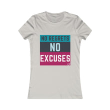 Load image into Gallery viewer, No Regrets No Excuses (teal & raspberry)| Women's Favorite Tee