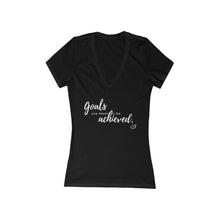Load image into Gallery viewer, Goals Achieved | Women's Jersey Short Sleeve Deep V-Neck Tee