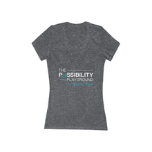 Load image into Gallery viewer, "The Possibility Playground with Heather Moyse" | Women's Jersey Short Sleeve Deep V-Neck Tee
