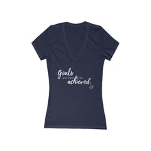 Load image into Gallery viewer, Goals Achieved | Women's Jersey Short Sleeve Deep V-Neck Tee