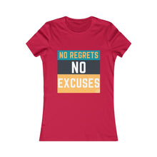 Load image into Gallery viewer, "No Regrets, No Excuses" (teal & tangerine) | Women's Favorite Tee