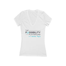 Load image into Gallery viewer, "The Possibility Playground with Heather Moyse" | Women's Jersey Short Sleeve Deep V-Neck Tee