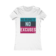 Load image into Gallery viewer, No Regrets No Excuses (teal & raspberry)| Women's Favorite Tee