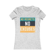 Load image into Gallery viewer, "No Regrets, No Excuses" (teal & tangerine) | Women's Favorite Tee