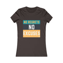 Load image into Gallery viewer, "No Regrets, No Excuses" (teal & tangerine) | Women's Favorite Tee