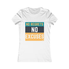 Load image into Gallery viewer, "No Regrets, No Excuses" (teal & tangerine) | Women's Favorite Tee
