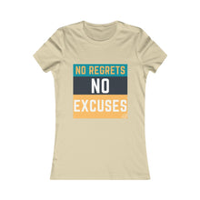 Load image into Gallery viewer, "No Regrets, No Excuses" (teal & tangerine) | Women's Favorite Tee