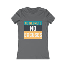 Load image into Gallery viewer, "No Regrets, No Excuses" (teal & tangerine) | Women's Favorite Tee