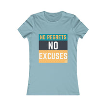 Load image into Gallery viewer, "No Regrets, No Excuses" (teal & tangerine) | Women's Favorite Tee