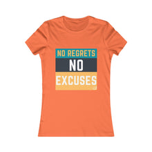 Load image into Gallery viewer, "No Regrets, No Excuses" (teal & tangerine) | Women's Favorite Tee