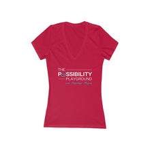Load image into Gallery viewer, &quot;The Possibility Playground with Heather Moyse&quot;  | Women&#39;s Jersey Short Sleeve Deep V-Neck Tee
