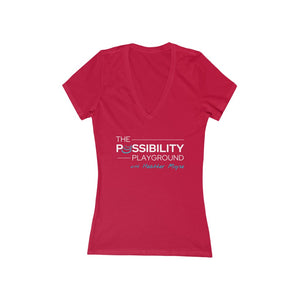 "The Possibility Playground with Heather Moyse"  | Women's Jersey Short Sleeve Deep V-Neck Tee
