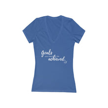 Load image into Gallery viewer, Goals Achieved  | Women&#39;s Jersey Short Sleeve Deep V-Neck Tee
