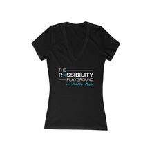 Load image into Gallery viewer, &quot;The Possibility Playground with Heather Moyse&quot;  | Women&#39;s Jersey Short Sleeve Deep V-Neck Tee
