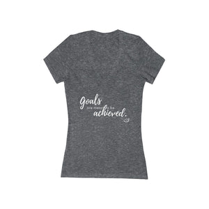 Goals Achieved  | Women's Jersey Short Sleeve Deep V-Neck Tee