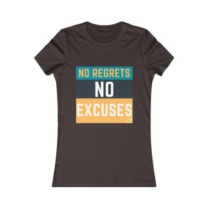 "No Regrets, No Excuses" (teal & tangerine) | Women's Favorite Tee