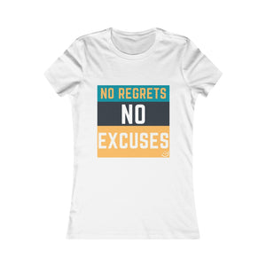 "No Regrets, No Excuses" (teal & tangerine) | Women's Favorite Tee