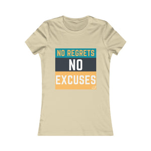 "No Regrets, No Excuses" (teal & tangerine) | Women's Favorite Tee