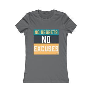 "No Regrets, No Excuses" (teal & tangerine) | Women's Favorite Tee